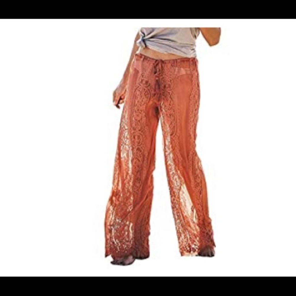 See through sheer pants/ swimsuit cover